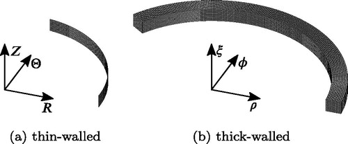 Figure 3. Examples of meshes for two different FE models of an AA.