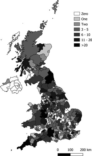 Figure 1. Location of breweries and responses captured by the dataset (n = 1386).
