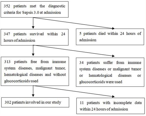 Figure 1 Flow chart for patients with sepsis.