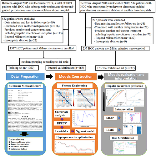 Figure 1 The patient enrollment pathway and the flowchart of building the ML model.