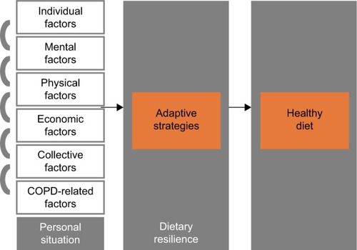 Figure 1 Deductive conceptual model in patients with COPD.