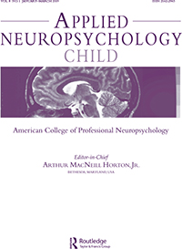 Cover image for Applied Neuropsychology: Child, Volume 8, Issue 1, 2019