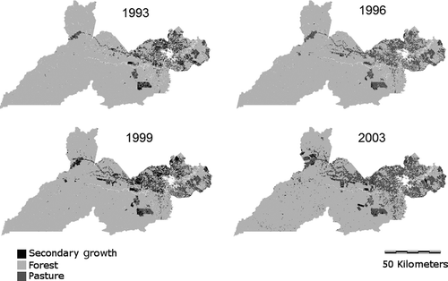 Figure 2. Land change in the municipality of Rio Branco, 1993–2003.