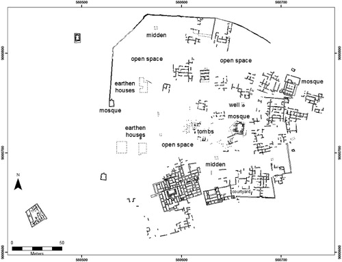 Figure 2. Map of Songo Mnara showing areas mentioned in text.