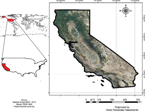 Figure 1. Map of the state of California, USA (Color figure online).