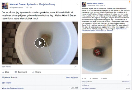 Figure 3. Two Facebook posts by Mehmet Dawah Aydemir [1].