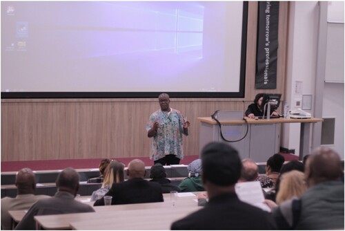 Figure 4. Milton Brown introduces the ‘Windrush: The Years After’ private screening in June 2019, hosted by the University of Huddersfield. © 2019 Kirklees Local TV.