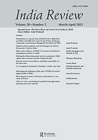 Cover image for India Review, Volume 20, Issue 2, 2021