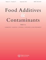 Cover image for Food Additives & Contaminants: Part A, Volume 31, Issue 9, 2014