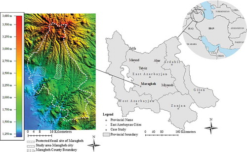 Figure 2. Study area located in northwest of Iran. For full color versions of the figures in this paper, please see the online version.