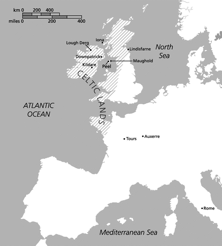 Map 1. The Celtic region in the early medieval period. Source: Author.