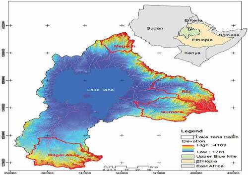 Figure 1. Location of Lake Tana Basin.