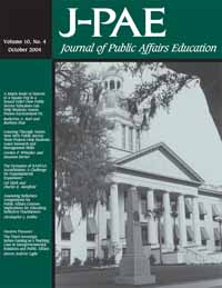 Cover image for Journal of Public Affairs Education, Volume 10, Issue 4, 2004