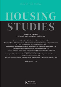 Cover image for Housing Studies, Volume 37, Issue 5, 2022