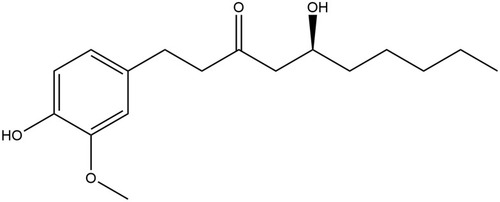 Figure 1 Chemical structure of [6]-gingerol.