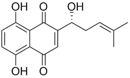 Figure 1 Chemical structure of shikonin.