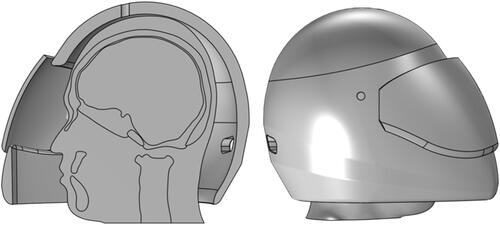 Figure 2. Helmet and head model.