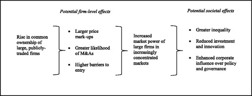 Figure 2. Possible effects of increasing patterns of common ownership.