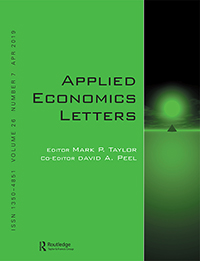 Cover image for Applied Economics Letters, Volume 26, Issue 7, 2019