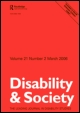 Cover image for Disability & Society, Volume 18, Issue 4, 2003