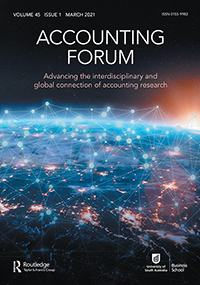 Cover image for Accounting Forum, Volume 45, Issue 1, 2021