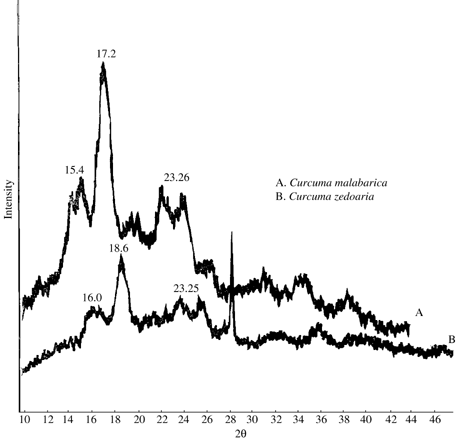 Figure 1. XRD patterns of Curcuma starch.