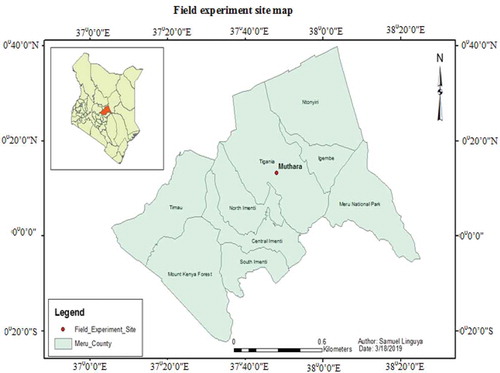 Figure 1. Experimental site map (Muthara location), Meru County.