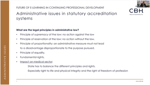 Figure 9. The effect of legal principles of administrative law in CME/CPD.