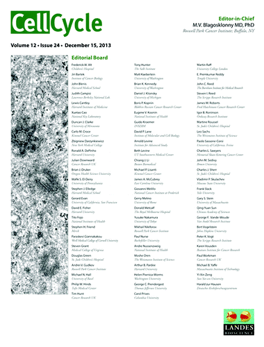 Figure 3. Cover of Cell Cycle Volume 12, Issue 24.