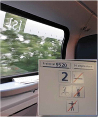 Figure 2. Signs used to mark the quiet carriage in intercity trains.