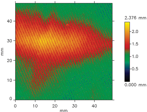 Figure 6. Exemplary picture of row data from the profilometer for the twill fabric.