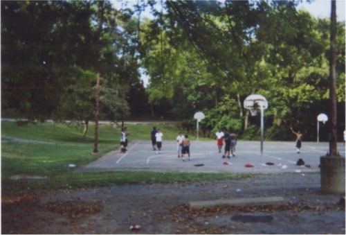 Figure 2.  Playing basketball with friends.