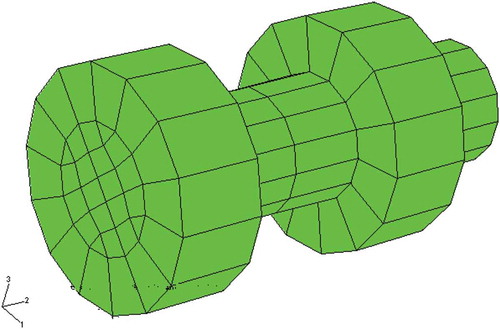 Figure 13. Finite element model of bolt.