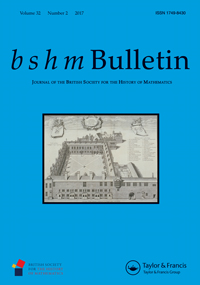 Cover image for British Journal for the History of Mathematics, Volume 32, Issue 2, 2017