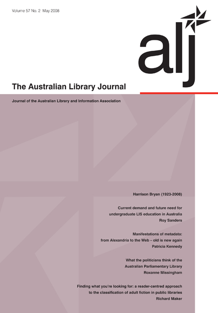 Cover image for The Australian Library Journal, Volume 57, Issue 2, 2008