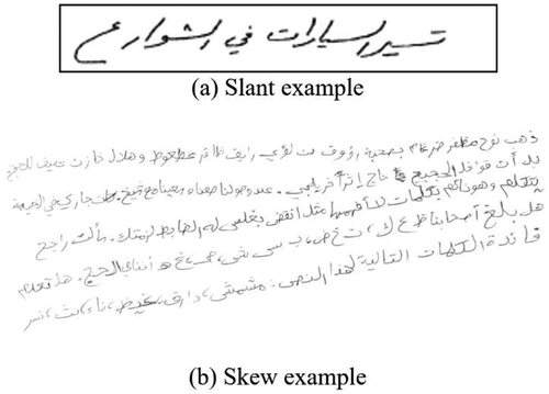 Figure 4. Slant and skew examples.