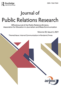 Cover image for Journal of Public Relations Research, Volume 33, Issue 5, 2021
