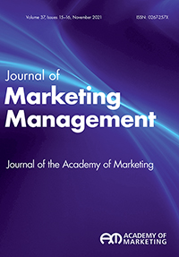 Cover image for Journal of Marketing Management, Volume 37, Issue 15-16, 2021