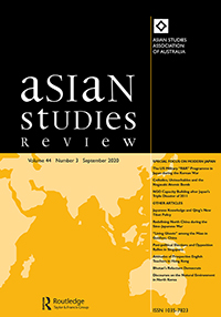 Cover image for Asian Studies Review, Volume 44, Issue 3, 2020