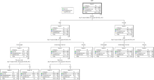 Figure 2. DBP decision tree for Yunnan university students.