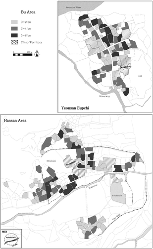 Figure 2. The spatial distribution of building lots according to bu area.