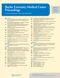 Cover image for Baylor University Medical Center Proceedings, Volume 32, Issue 2, 2019