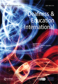 Cover image for Deafness & Education International, Volume 23, Issue 3, 2021