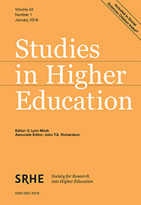 Cover image for Studies in Higher Education, Volume 43, Issue 1, 2018