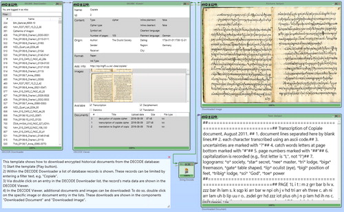 Figure 4. The integration of the DECODE database with the open-source program CrypTool 2.