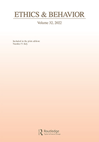 Cover image for Ethics & Behavior, Volume 32, Issue 5, 2022