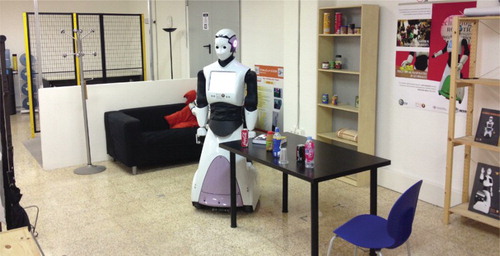 Figure 3. REEM robot at the experimental environment that mimics a home.