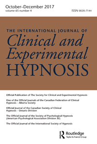 Cover image for International Journal of Clinical and Experimental Hypnosis, Volume 65, Issue 4, 2017