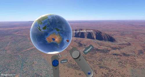 Figure 1. Screenshot of Google Earth VR’s globe hologramFootnote1.