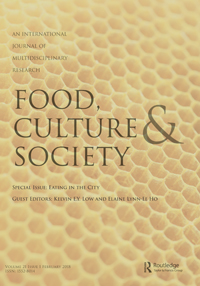 Cover image for Food, Culture & Society, Volume 21, Issue 1, 2018